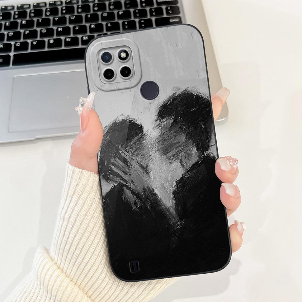Чехол для Realme C21Y Роскошный Расписной Чехол RMX3261 RMX3263 Мягкий Силиконовый Чехол для Телефона Для Realme C 21Y C21Y Чехол TPU Задняя Крышка