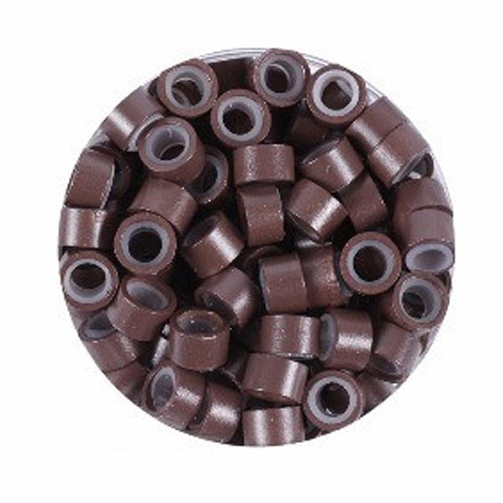 100 шт. колечки для волос микро-связующие звенья обжимные бусины кольца бусины микро-силиконовые кольца с подкладкой