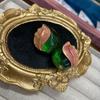 Серьги-гвоздики с маркировкой, медные, покрытые старым золотом, зеленые, в форме листьев, легкие, роскошные, в стиле возврата