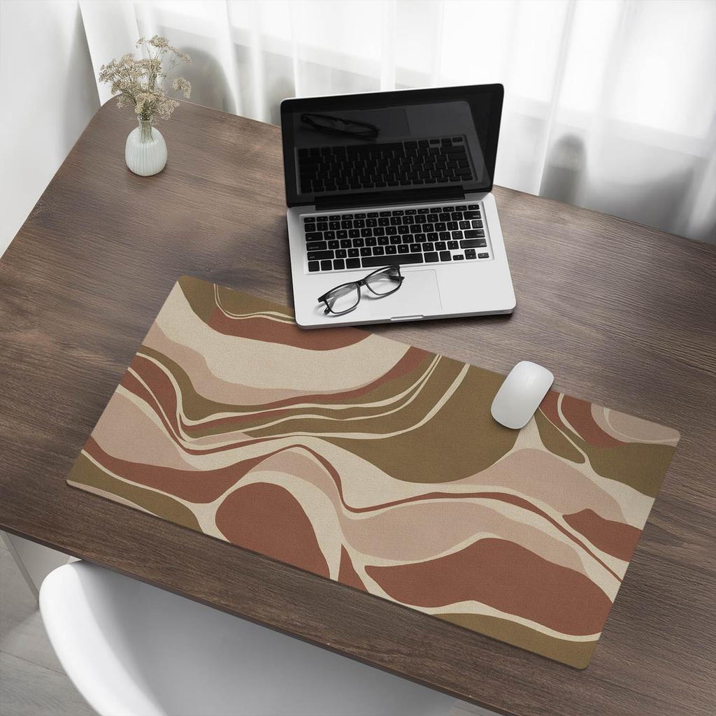 Anti-slip Protective Desk Mat with Abstract Waves Pattern 90x45 cm