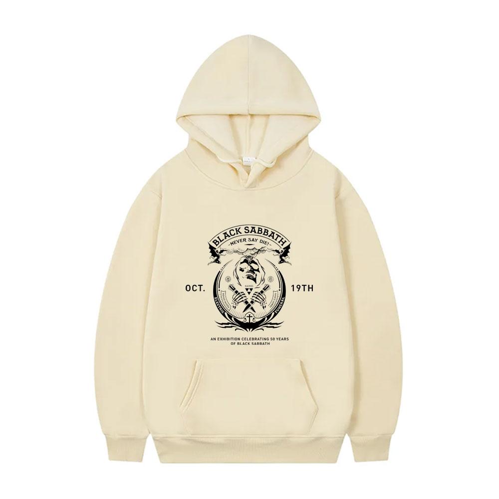 Хэви-метал рок-группа Black Sabbath Худи с принтом Never Say Die Скелет Оззи Осборн Мужские худи-пуловеры Винтажный оверсайз спортивный костюм