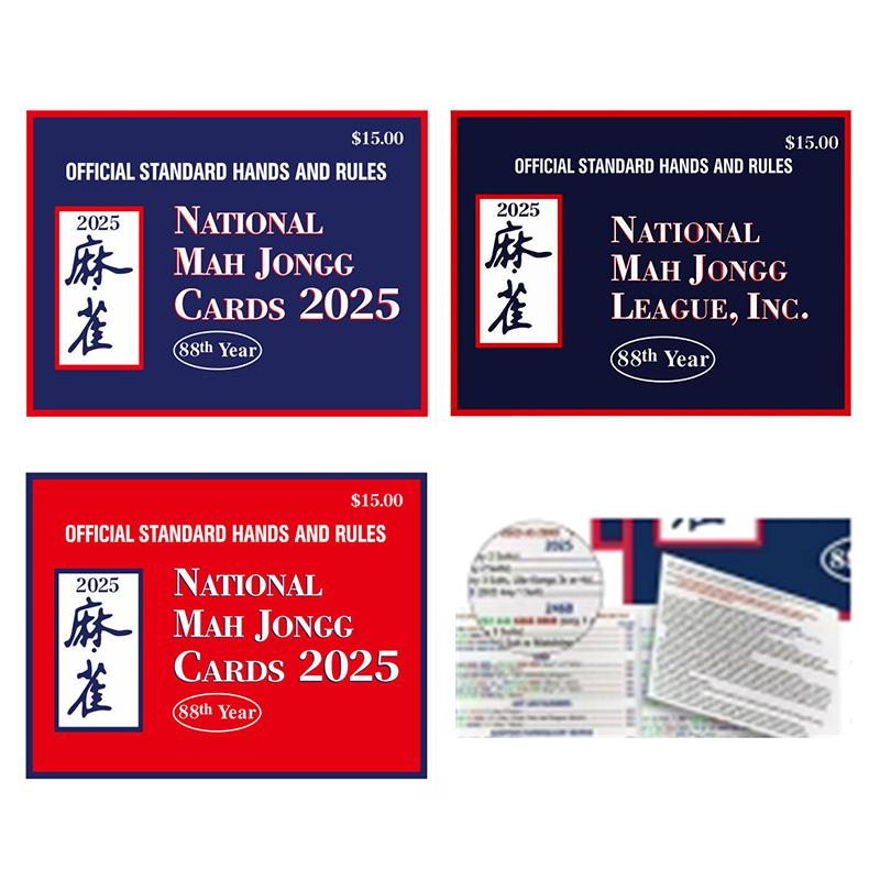 4Pcs 2025 Mahjong Cards Set Official Large Print Mah Jongg Card Standard Hands And Rules Cards Nmjl Official Strategy Reference