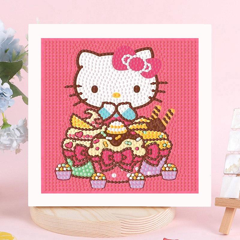 Детская алмазная мозаика Sanrio с наклейками-рамкой - Набор для самостоятельного изготовления, ручная работа, подарок