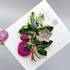 Pretty Strawberry Brooches Rhinestone Enamel Fruits Brooch For Women's Clothes Backpack Pins Badge