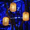 Solar Woven Lamp Soft Lighting IP65 Waterproof Automatic ON/OFF Rechargeable Easy To Install Bamboo Hanging Solar Light Garden Decor