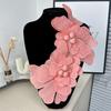1Pcs Pink Black White Decorative Large Flower Embroidery Beading Studded Patches Diy Clothes Dress Accessories