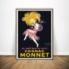 Коньяк Monnet с принтом, винтажные французские напитки, реклама, холст, живопись, постеры и принты на стене, ретро-декоративное украшение для дома