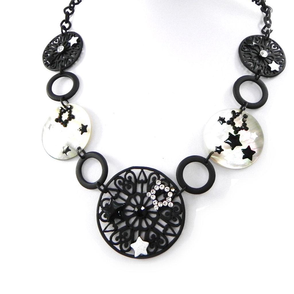 NOA [H9039] - Дизайнерское колье «Кармен» черно-белое