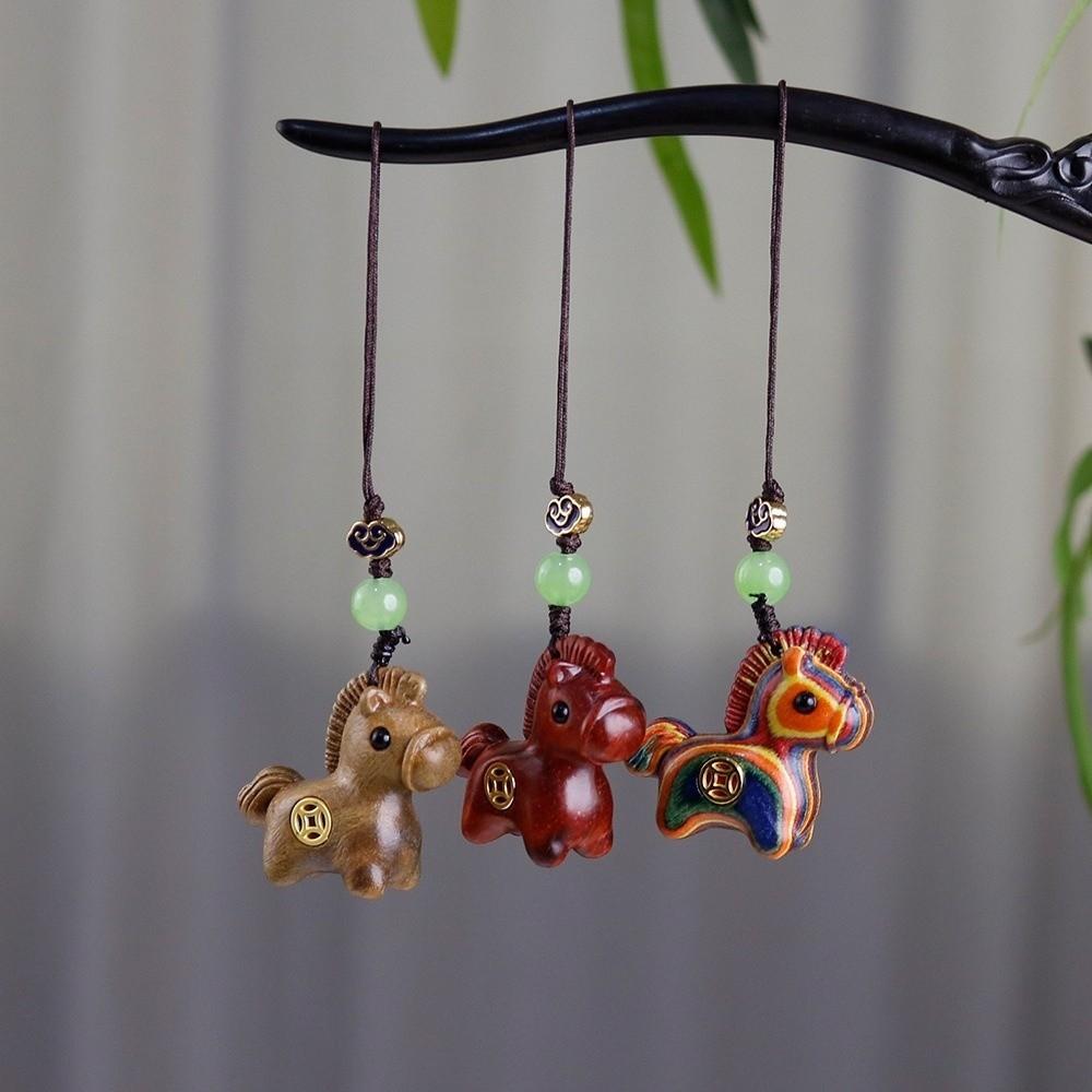Traditional Mobile Phone Chain Handmade Zodiac Key Ring Horse Keychain Bag Decoration