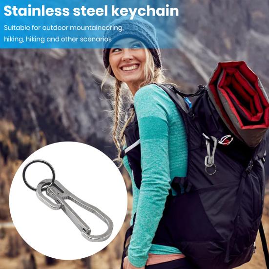 Зажим для брелка, быстросъемный, нержавеющий, устойчивый к коррозии компактный размер, сверхлегкий карабинный ключ