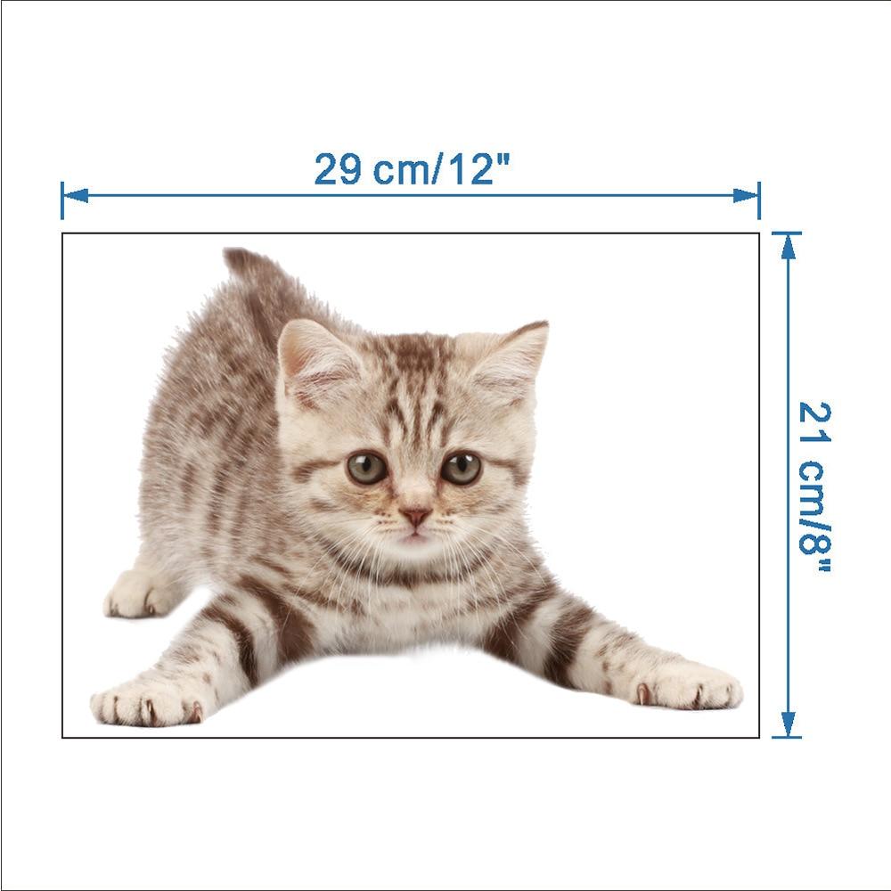 3D Cartoon Cats Toilet Wall Stickers For Kids Baby Rooms Poster Home Decor Cute Animal Cat PVC Self-adhesive Art