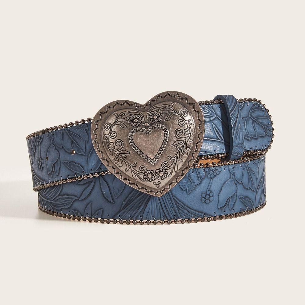 Ретро женский ремень Готическое платье Джинсовый ремень Винтажный пояс на талию в форме сердца Уличная одежда