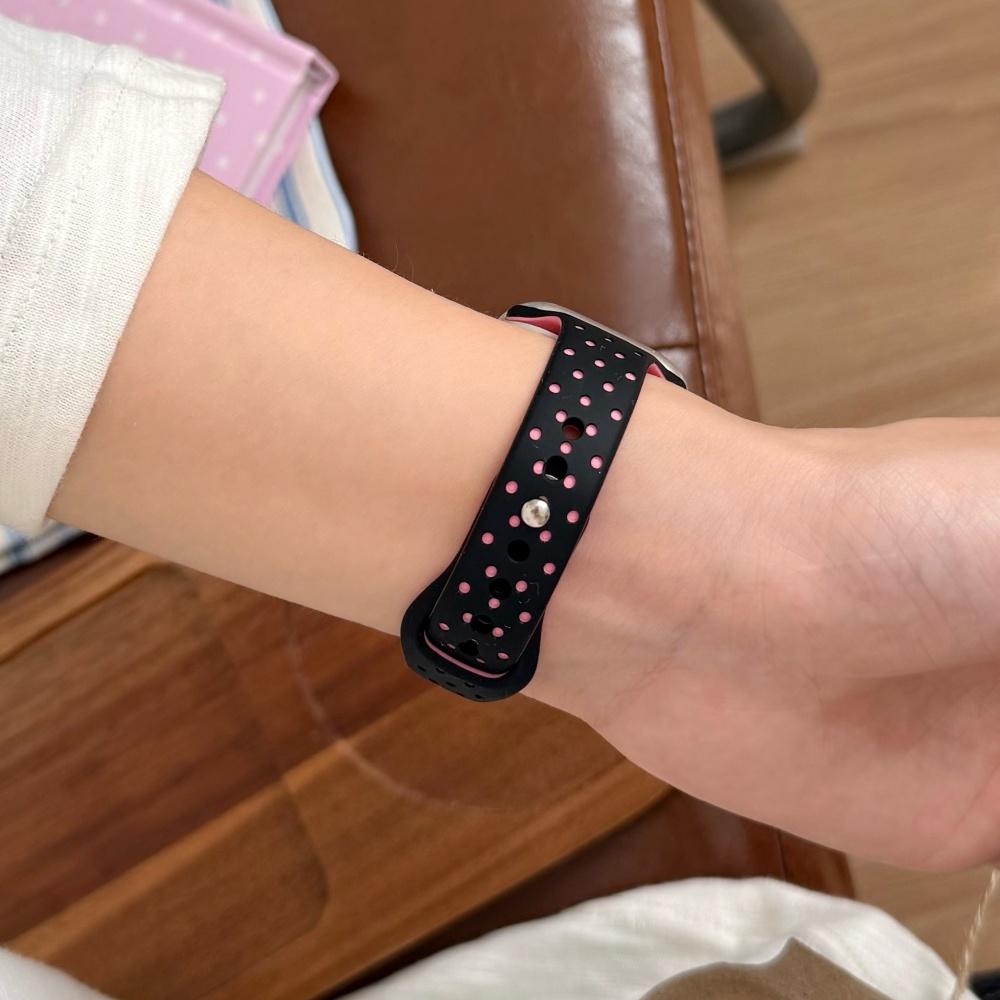 Slim Waist Silicone Band Hollow Two‑Tone Polka‑Dot for Apple Watch Apple Watch Series12 11 10 SE1 2 3/Ultra4 3 2 38/42/45/49mm