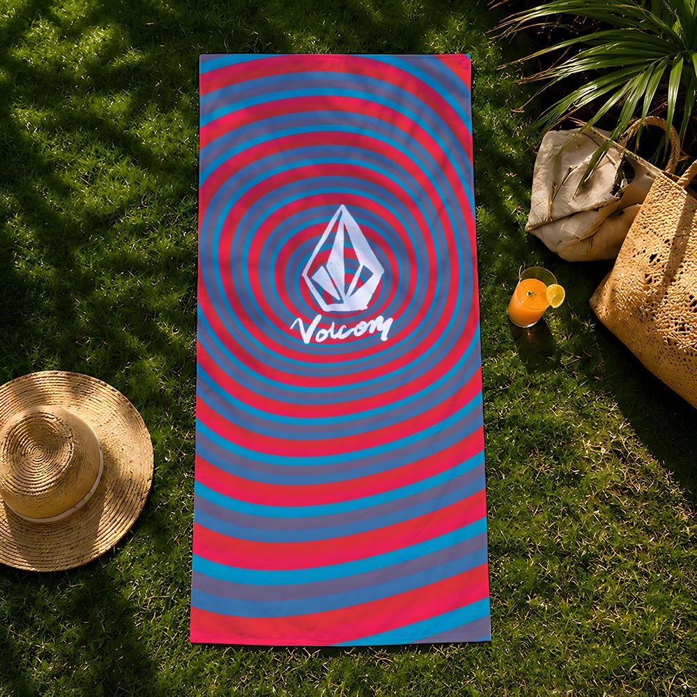 Бренд V-Volcom Полотенце пляжное, быстросохнущее впитывающее банное полотенце для плавания, спортзала, кемпинга, отдыха на природе