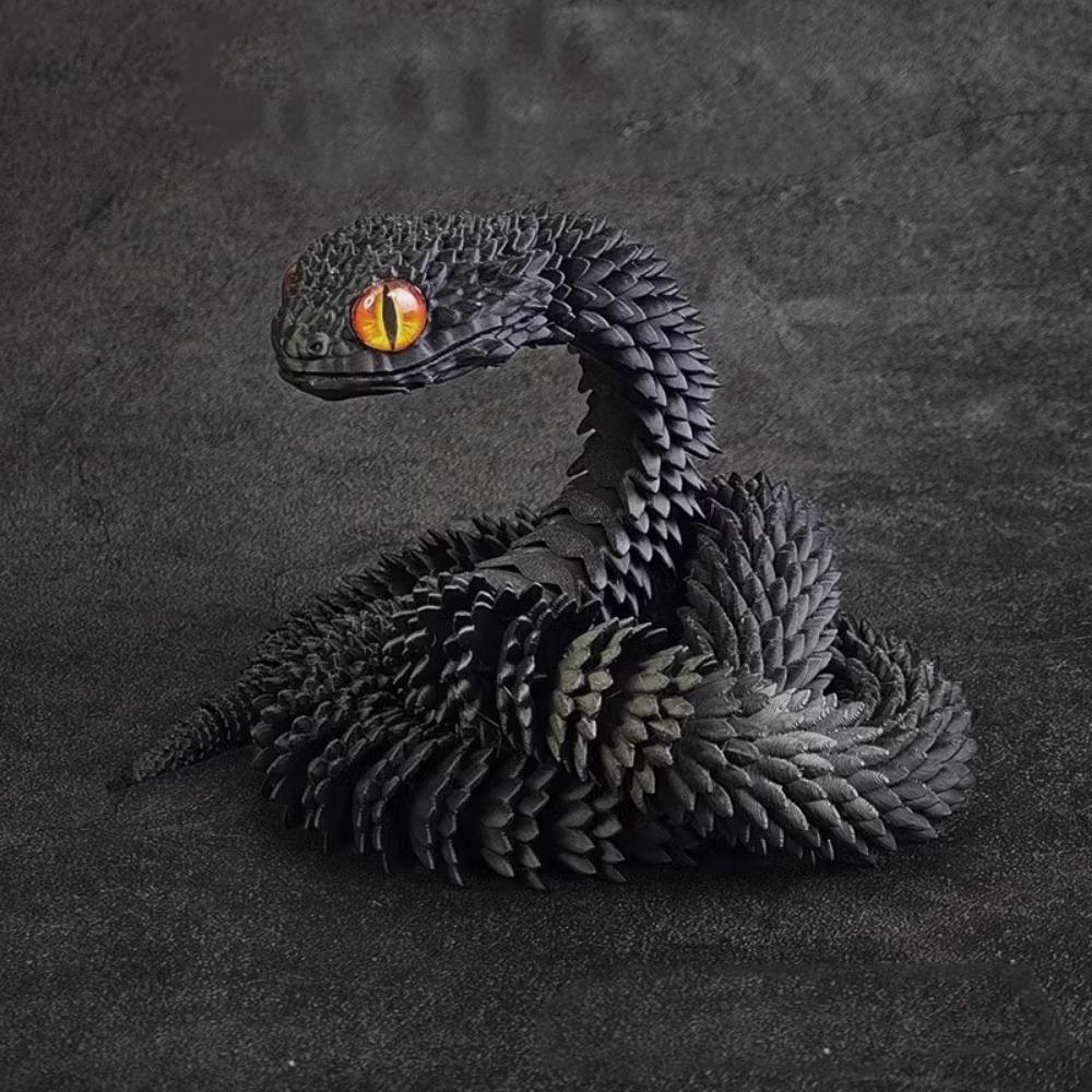 Realistic 3D Printed Snake 30/45cm 3D Printing Model Exquisite Animal Simulation Model  Home Decor