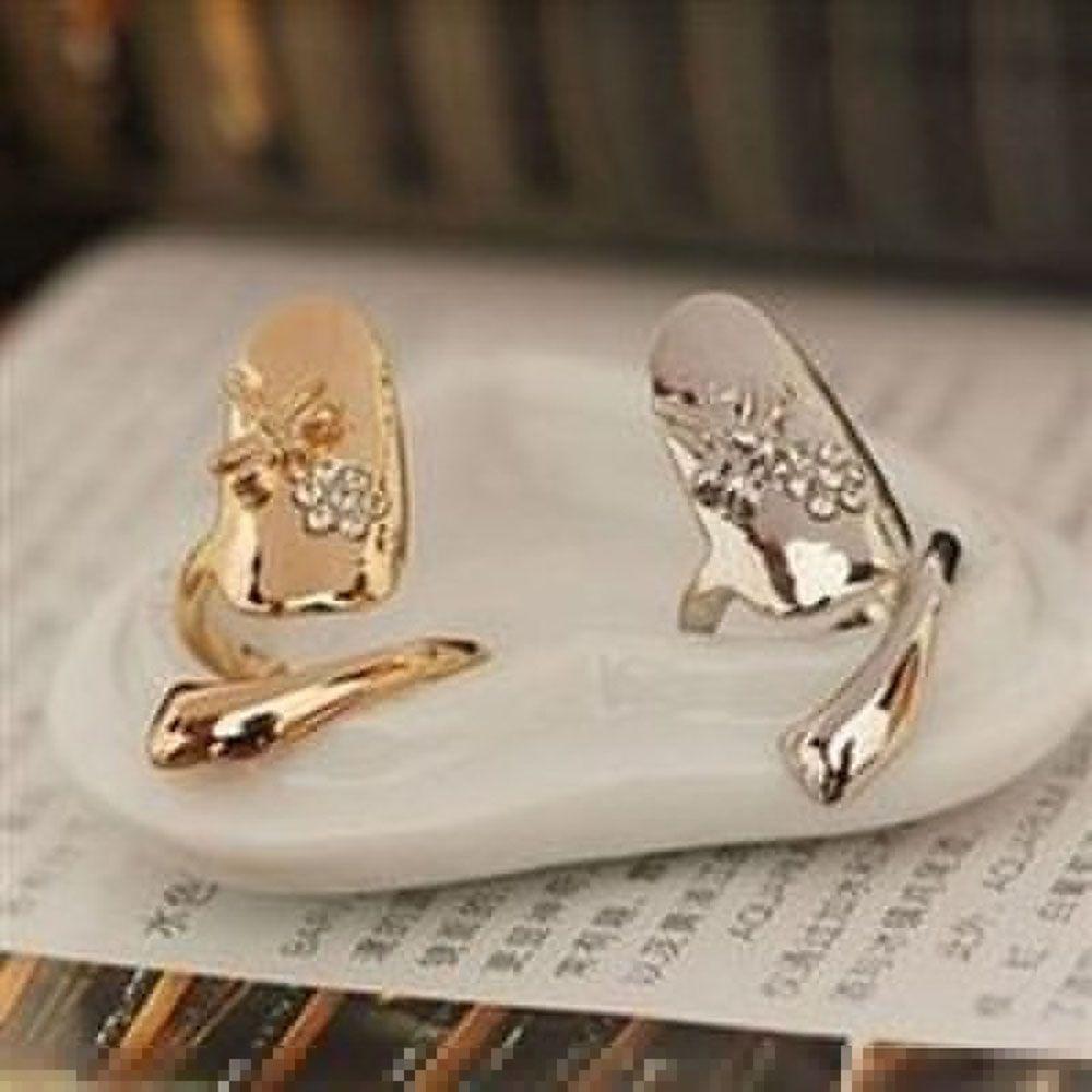 Элегантность, новые модные свадебные украшения, кольцо на кончик пальца, дизайн со стразами в виде стрекозы