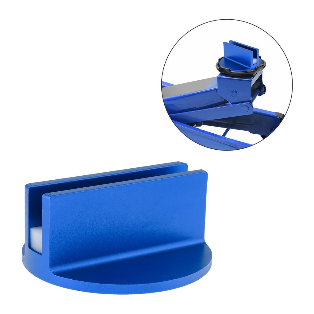 2pcs Universal Aluminum Groove Magnetic Jack Adapter Large Groove Blue Pinch Weld Frame Track Pads