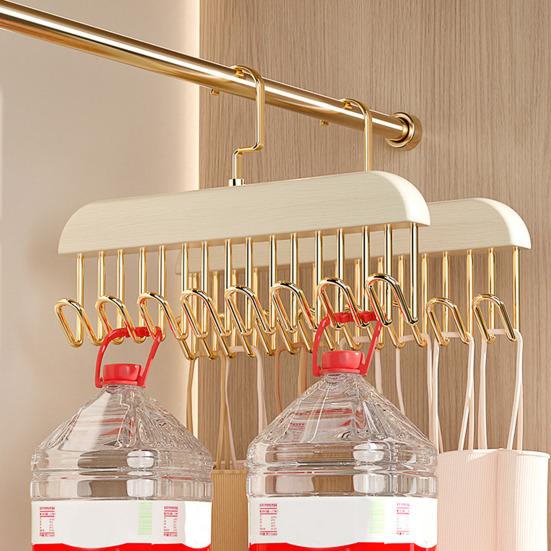 Вешалка для одежды с 8 крючками, вешалка для пальто, держатель для жилета, вешалка для нижнего белья из цельного дерева, экономящая место, многоцелевая вешалка для организации гардероба