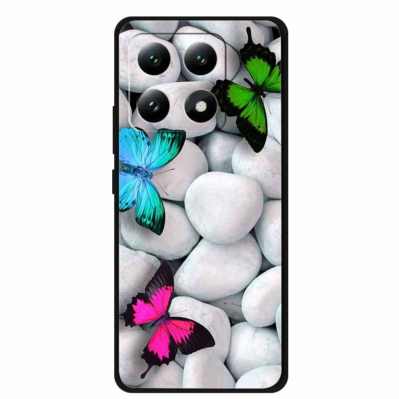 Для Xiaomi 15T 5G Чехол Цветы Мягкий Силикон ТПУ Задняя Крышка Для Xiaomi 15T Pro 5G Capa Boho Цветная Защита от Царапин