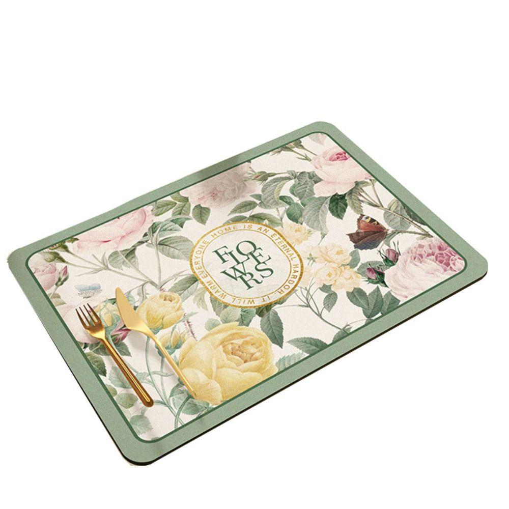 Коврик для сушки с цветочным принтом, нескользящий коврик для сушки посуды, коврик для сушки посуды, кухонный