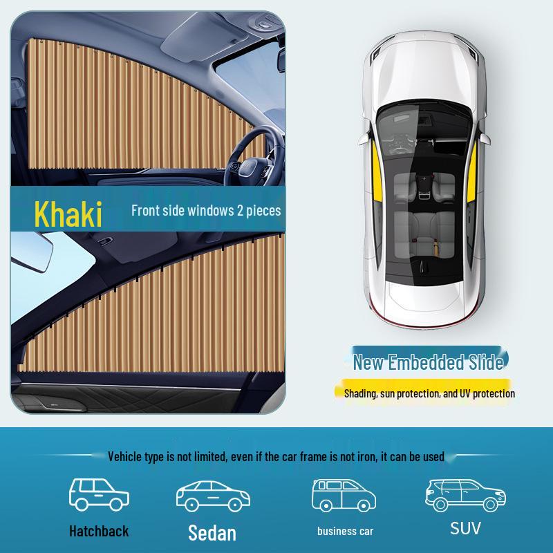 Автоматическая выдвижная шторка для бокового окна автомобиля, затемняющая, для конфиденциальности, от солнца, с магнитной шторкой