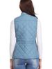 2022 Women's Fashion Quilted Cotton Vest with Zipper Pockets and Stand-Up Collar
