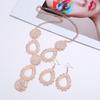 Water Chic Geometric Drop Necklace Set With Alloy Pendant And Chain Spring For