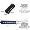Plug Splitter Converter on/Off Switches 5Gbps High Speed 4/7 Port USB 3.0 Hub AC Power Adapter