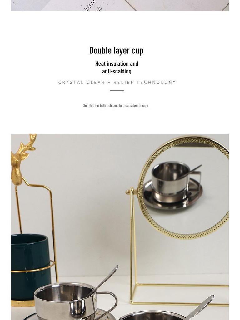 Набор из 2-х двойных термокружек для кофе Milan Luxe из нержавеющей стали