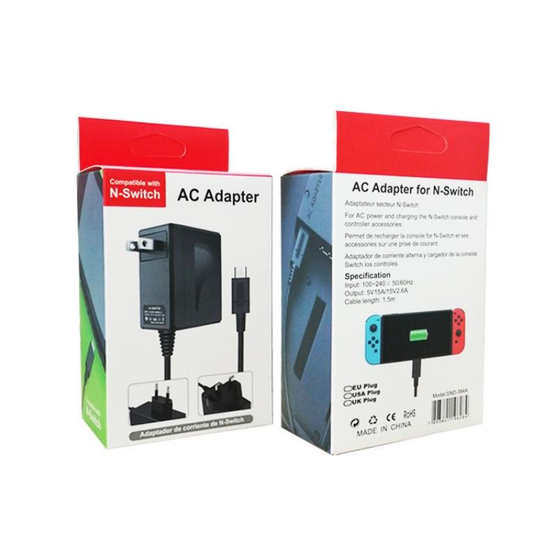 Блок питания игровой консоли Switch с трансформаторной ручкой, быстрая зарядка, адаптер переменного тока, вилка