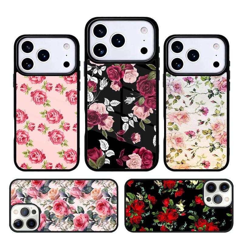 Rose Flower Floral Phone Case For iPhone 17 AIR 16 Pro Max 15 14 Pro 11 12 13 Shockproof Silicone Cover