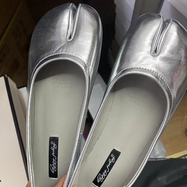 Flat-Bottomed Bean Pig'S Foot Single Shoes For Women In 2026, Horseshoe Split-Toe Thumb Pig'S Foot Boat Shoes, Ladle Shoes