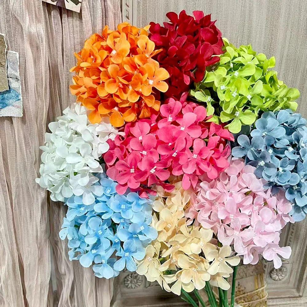5 Головок Искусственный Цветок Гортензии DIY Красота Поддельные Цветы Гортензии Шелковый Домашний Декор Букет для Свадьбы и Праздничного Украшения