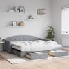 VidaXL Daybed with Trundle and Drawers Light Grey 100x200 Cm Fabric 3197571