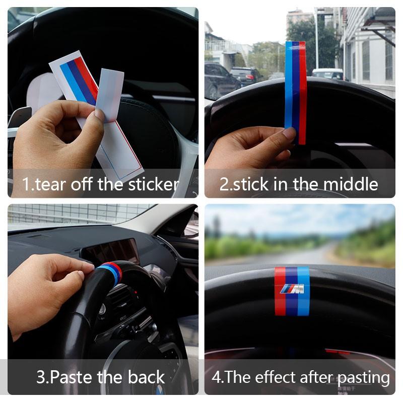SNLL4 Car Steering Wheel Stickers National Flag Decal For BMW G80 G06 G07 G14 G15 G16 F82 F20 F21 F83 X1 X3 X5 M2 M3 M4 M5 M6 M7 M8 M