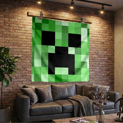 Mine-craft Adventure Night Tapestry Playroom Tapestry, Accessories for Bedroom,Livingroom, Dormitory Room Wall Decor Fan Birthday Gifts