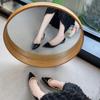 Early Autumn French Temperament Pointed Single Shoes Women Shallow Mouth Women Rivet Patent Leather Evening Breeze Gentle Soft Bottom Flat Bottom Lad