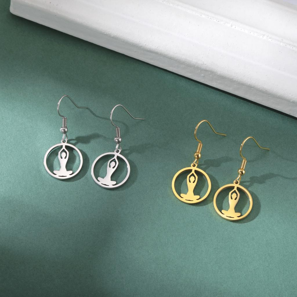 Cazador Yoga Meditation Drop Earrings for Women Stainless Steel Gold Color Jewelry Dangle Earrings Valentine Gift Wholesale 2026