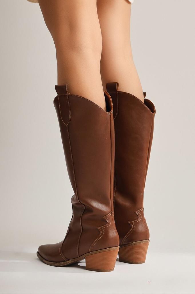 Женские современные стильные модные ботинки Lhena Tan Western Pull On Boots