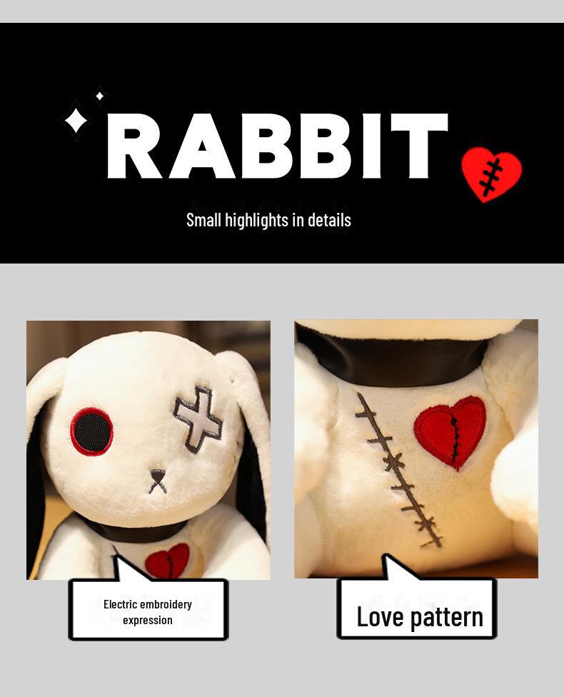 Креативная плюшевая игрушка Dark Rabbit - забавная кукла-реборн, вдохновленная мультфильмами