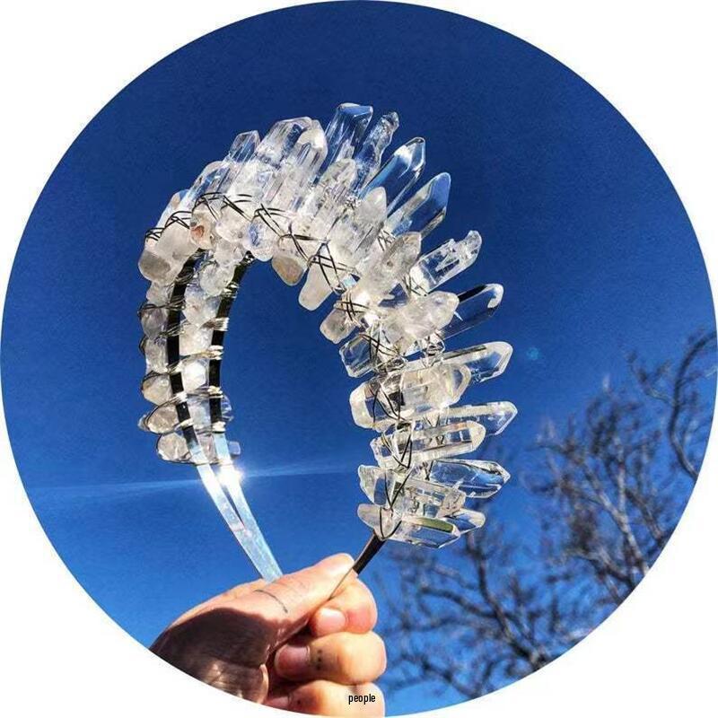 Повязка на голову из прозрачного кварца: Элегантная свадебная и праздничная корона, ювелирное украшение для волос