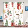 2pcs,Curtains Christmas Tree Bow Gift Snowflakes (3) Light Filtering Popular Curtains Machine Washable Fabric Curtains