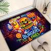 1PC Custom Name Burgers Fries Night Theme Floor Mat Ideal for Living Room, Game Rooms, Office, Bedroom,Floor Mat Playful Design