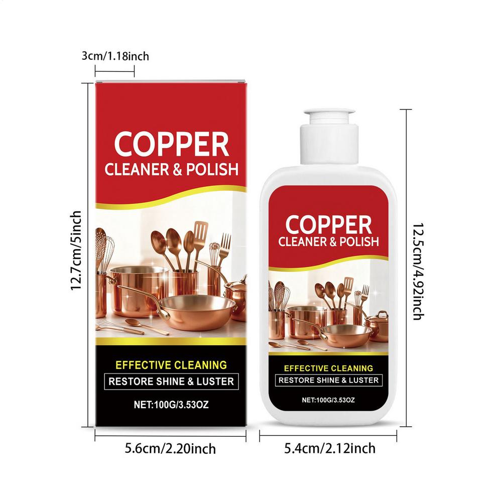 Gentle No Scratch Copper Polishing, Multipurpose Tarnish Remover For Metal, Restores Shine For Jewelry, Home Decor & Kitchenware