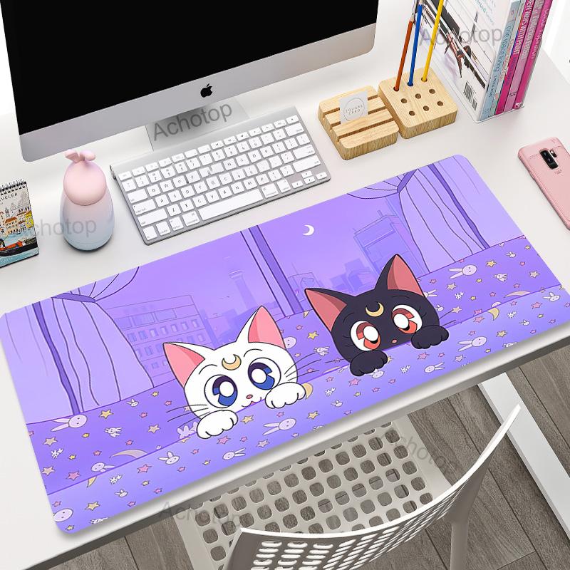 Large Kawaii Cute Cat XXL Mouse Pad Setup Gaming Accessories Mousepad Company Rubber Mouse Mat Desk Pad Mousepads 900x400mm