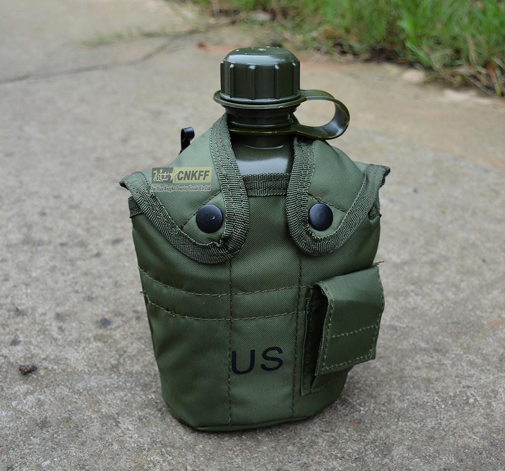 PE Plastic Water Bottle Tactical Kettle Canteen With Pouch Outdoor Camping Hiking Dring Water Bottle