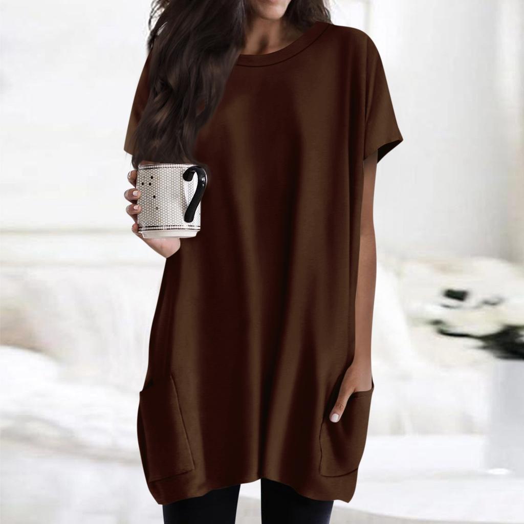 Женская футболка с круглым вырезом, короткими рукавами и карманным принтом, топы стандартной посадки