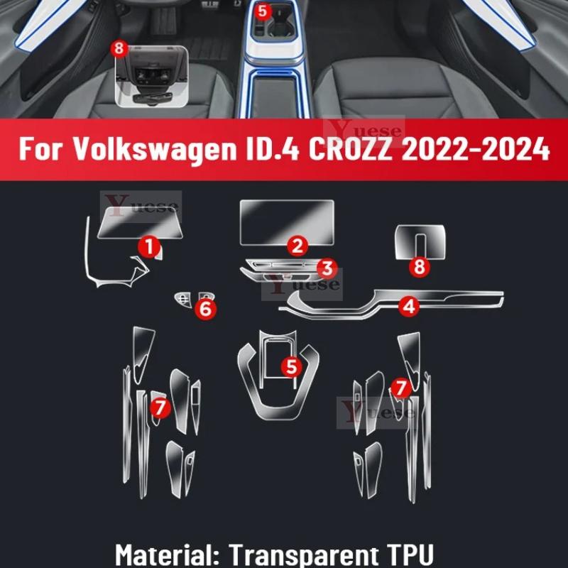 Для VOLKSWAGEN ID.4 CROZZ 2024 Автомобильный Центральный Экран Управления TPU Навигация Защита от Царапин Внутренняя Защитная Пленка Наклейка