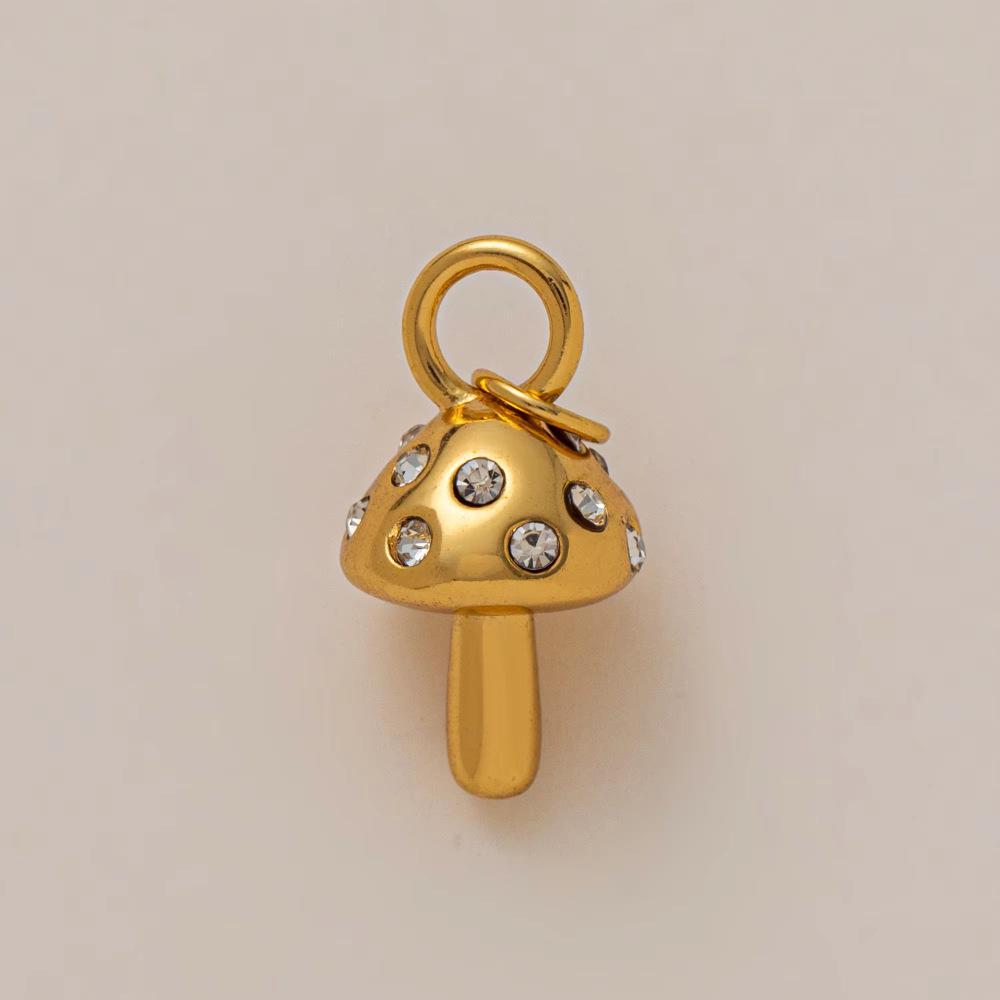Нержавеющая сталь с покрытием 18K Золото, Гриб-подвеска для DIY-аксессуаров