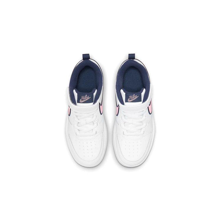 Nike Кроссовки Court Borough 2 Low 2 SE, нескользящая подошва, амортизация, износостойкие, низкие, для скейтбординга, белые с синим и розовым, DB3093-100